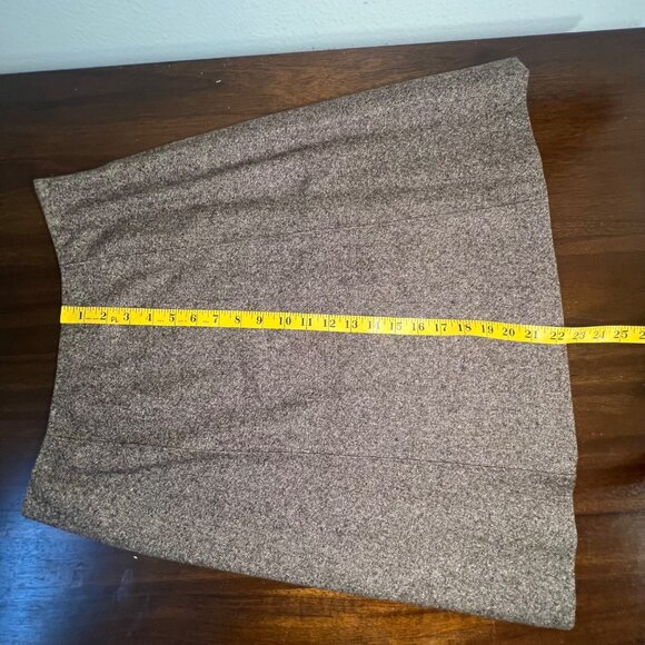 Brown Tweed Academia Skirt Wool Teacher Professional Office Cottage 10 Petite - Picture 7 of 7